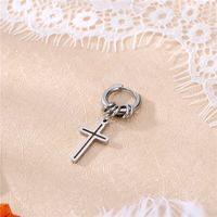 1 Piece Hip-hop Punk Blade Cross Stainless Steel Alloy Drop Earrings main image 3