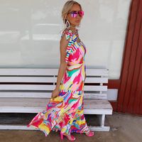 Women's Swing Dress Casual Square Neck Printing Patchwork Sleeveless Printing Maxi Long Dress Daily main image 5