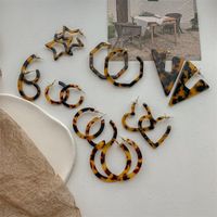 Wholesale Jewelry 1 Pair Vintage Style Geometric Acetic Acid Sheets Hoop Earrings main image 5