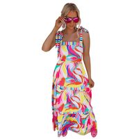Women's Swing Dress Casual Square Neck Printing Patchwork Sleeveless Printing Maxi Long Dress Daily main image 4