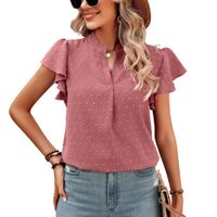 Women's Blouse Short Sleeve Blouses Patchwork Casual Solid Color main image 3