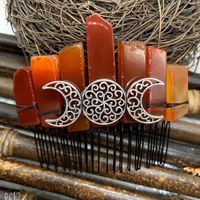 Ethnic Style Moon Crystal Handmade Insert Comb sku image 2