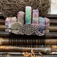 Ethnic Style Moon Crystal Handmade Insert Comb sku image 15