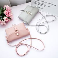 Women's Small Pu Leather Solid Color Basic Square Flip Cover Shoulder Bag Crossbody Bag main image 2