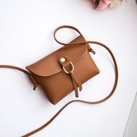 Women's Small Pu Leather Solid Color Basic Square Flip Cover Shoulder Bag Crossbody Bag sku image 5