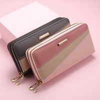 Women's Color Block Pu Leather Zipper Wallets main image 2