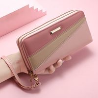 Women's Color Block Pu Leather Zipper Wallets sku image 7