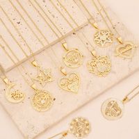 Wholesale Casual Mama Letter Heart Shape Stainless Steel Rhinestone 18k Gold Plated Zircon Pendant Necklace main image 1