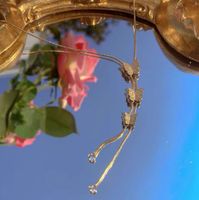 Elegant Schmetterling Titan Stahl Überzug Inlay Künstliche Strasssteine 18 Karat Vergoldet Halskette Mit Anhänger main image 2