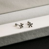 1 Pair Simple Style Flower Enamel Plating Stainless Steel Ear Studs main image 4