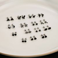 1 Pair Simple Style Flower Enamel Plating Stainless Steel Ear Studs main image 2