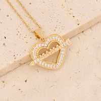 Wholesale Casual Mama Letter Heart Shape Stainless Steel Rhinestone 18k Gold Plated Zircon Pendant Necklace sku image 5