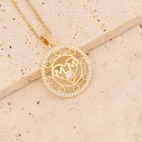 Wholesale Casual Mama Letter Heart Shape Stainless Steel Rhinestone 18k Gold Plated Zircon Pendant Necklace sku image 7
