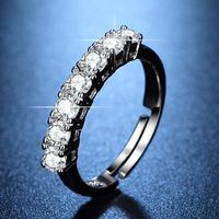 Luxurious Square Copper Plating Inlay Zircon Open Ring sku image 3