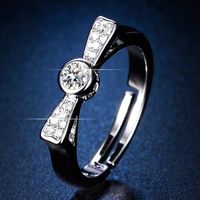 Luxurious Square Copper Plating Inlay Zircon Open Ring sku image 5