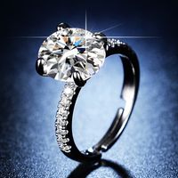 Luxurious Square Copper Plating Inlay Zircon Open Ring sku image 10