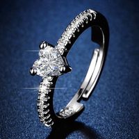 Luxurious Square Copper Plating Inlay Zircon Open Ring sku image 8