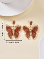 1 Pair Sweet Butterfly Braid Alloy Drop Earrings sku image 10