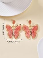 1 Pair Sweet Butterfly Braid Alloy Drop Earrings sku image 6