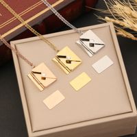 Stainless Steel 18K Gold Plated Simple Style Plating Solid Color Pendant Necklace main image 5