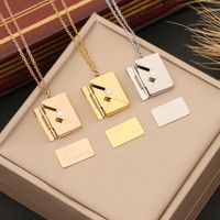Stainless Steel 18K Gold Plated Simple Style Plating Solid Color Pendant Necklace main image 1