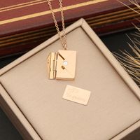 Stainless Steel 18K Gold Plated Simple Style Plating Solid Color Pendant Necklace main image 8