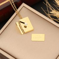 Stainless Steel 18K Gold Plated Simple Style Plating Solid Color Pendant Necklace sku image 1