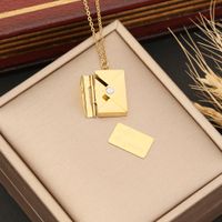 Stainless Steel 18K Gold Plated Simple Style Plating Solid Color Pendant Necklace sku image 3