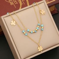 Wholesale Simple Style Star Flower Stainless Steel Pendant Necklace sku image 5