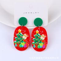 Fashion Christmas Tree Santa Claus Letter Arylic Stoving Varnish Women's Drop Earrings 1 Pair sku image 16