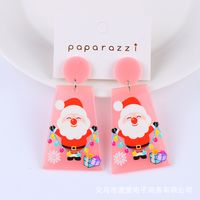 Moda Árbol De Navidad Papá Noel Letra Arílico Barniz De Estufa Mujeres Pendientes De Gota 1 Par sku image 29