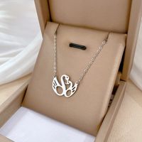 Simple Style Swan Titanium Steel Plating Hollow Out Necklace 1 Piece sku image 3