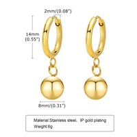 1 Pair Simple Style Classic Style Solid Color Plating 201 Stainless Steel Gold Plated Ear Studs sku image 2