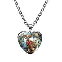 Cute Heart Shape Cat Glass Glass Plating Women's Pendant Necklace sku image 15