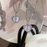 Sweet Heart Shape Butterfly Alloy Inlay Zircon Women's Pendant Necklace main image 1