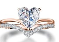 Glam Heart Shape Zircon Alloy Wholesale Rings main image 1