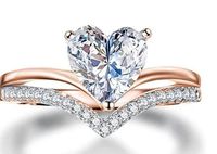 Glam Heart Shape Zircon Alloy Wholesale Rings sku image 16