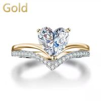 Glam Heart Shape Zircon Alloy Wholesale Rings main image 2