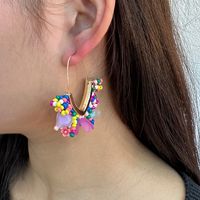 Wholesale Jewelry 1 Pair Sweet Flower Alloy Resin Earrings main image 2