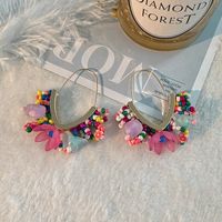 Wholesale Jewelry 1 Pair Sweet Flower Alloy Resin Earrings sku image 3