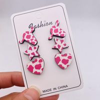 Wholesale Jewelry 1 Pair Retro Star Heart Shape Cattle Wood Ear Studs sku image 14