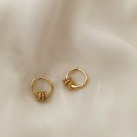 1 Paar Einfacher Stil Geometrisch Kupfer Inlay Zirkon Vergoldet Ohrringe main image 4