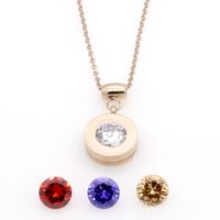 Wholesale Simple Style Round Titanium Steel Pendant Necklace sku image 3