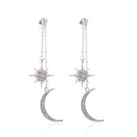 Wholesale Jewelry 1 Pair Shiny Star Moon Alloy Artificial Diamond Drop Earrings main image 2