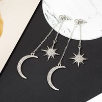 Wholesale Jewelry 1 Pair Shiny Star Moon Alloy Artificial Diamond Drop Earrings sku image 2