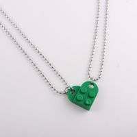 Simple Style Heart Shape Alloy Couple Pendant Necklace sku image 20