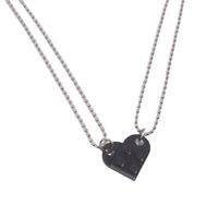 Simple Style Heart Shape Alloy Couple Pendant Necklace main image 4