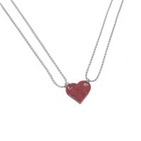 Simple Style Heart Shape Alloy Couple Pendant Necklace main image 3