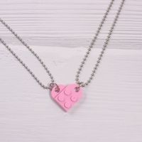 Simple Style Heart Shape Alloy Couple Pendant Necklace sku image 27
