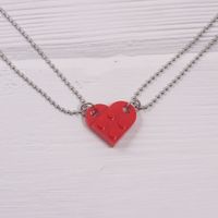 Simple Style Heart Shape Alloy Couple Pendant Necklace sku image 25